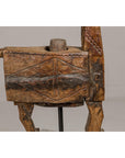 19th Century Rustic Carved Wooden Mortar and Pestle Mounted on Black Custom Base-4. Asian & Chinese Furniture, Art, Antiques, Vintage Home Décor for sale at FEA Home