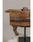 19th Century Rustic Carved Wooden Mortar and Pestle Mounted on Black Custom Base-6. Asian & Chinese Furniture, Art, Antiques, Vintage Home Décor for sale at FEA Home