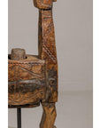 19th Century Rustic Carved Wooden Mortar and Pestle Mounted on Black Custom Base-7. Asian & Chinese Furniture, Art, Antiques, Vintage Home Décor for sale at FEA Home
