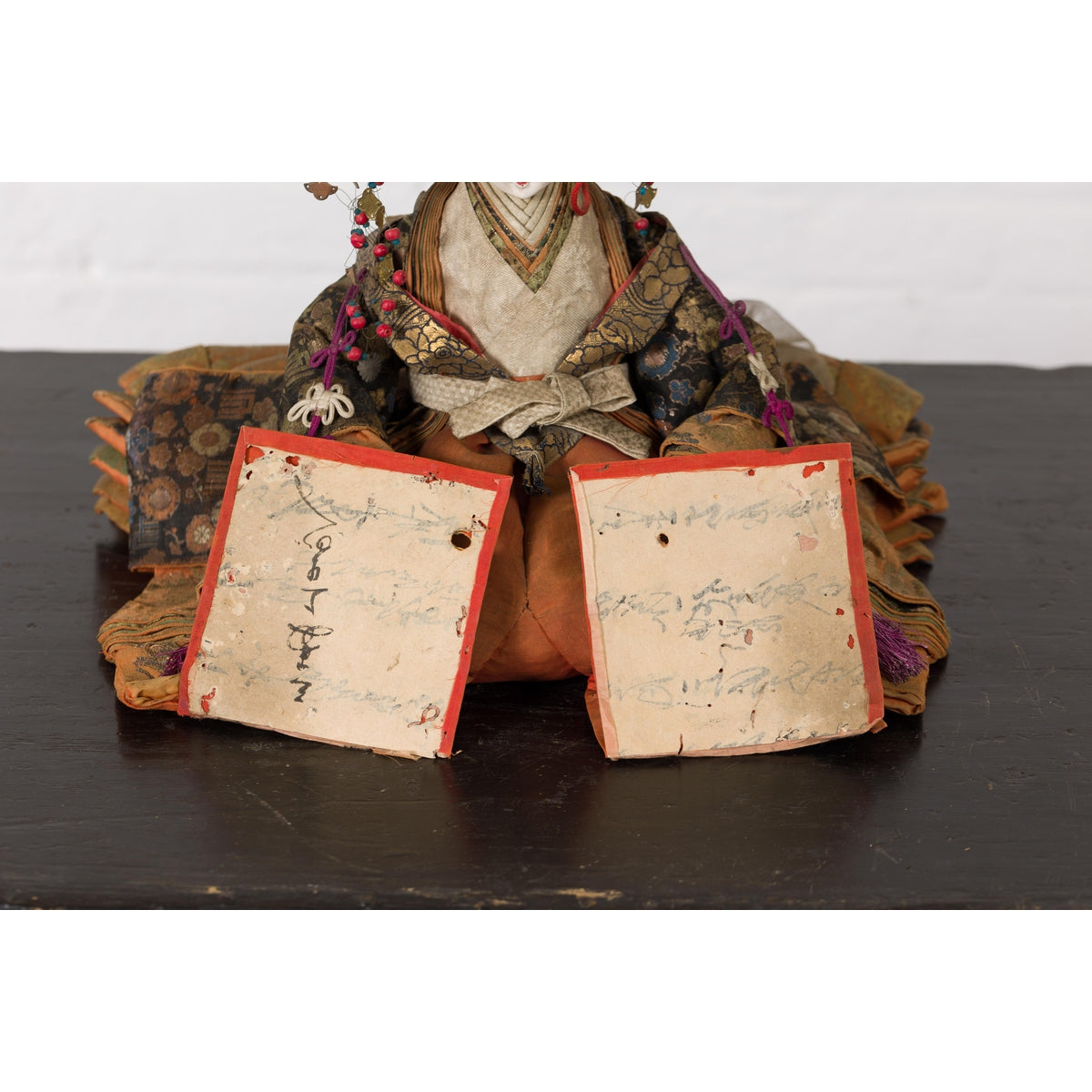 Taisho Period Sitting Doll with Silk Clothing and Ornate Headdress-10. Asian & Chinese Furniture, Art, Antiques, Vintage Home Décor for sale at FEA Home