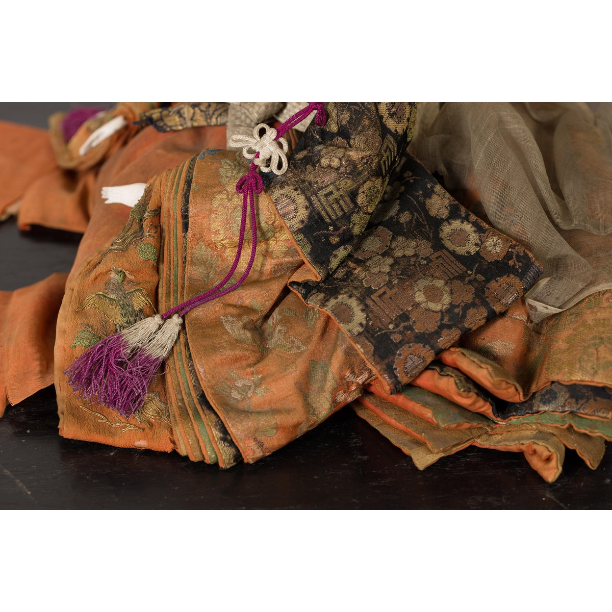 Taisho Period Sitting Doll with Silk Clothing and Ornate Headdress-16. Asian & Chinese Furniture, Art, Antiques, Vintage Home Décor for sale at FEA Home