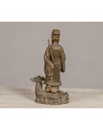 Bronze Statuette of a Chinese Ancestral Figure Standing on a Giant Fish-13. Asian & Chinese Furniture, Art, Antiques, Vintage Home Décor for sale at FEA Home