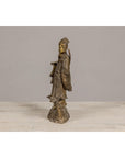 Bronze Statuette of a Chinese Ancestral Figure Standing on a Giant Fish-14. Asian & Chinese Furniture, Art, Antiques, Vintage Home Décor for sale at FEA Home
