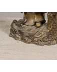 Bronze Statuette of a Chinese Ancestral Figure Standing on a Giant Fish-16. Asian & Chinese Furniture, Art, Antiques, Vintage Home Décor for sale at FEA Home