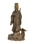 Bronze Statuette of a Chinese Ancestral Figure Standing on a Giant Fish-2. Asian & Chinese Furniture, Art, Antiques, Vintage Home Décor for sale at FEA Home
