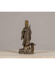 Bronze Statuette of a Chinese Ancestral Figure Standing on a Giant Fish-3. Asian & Chinese Furniture, Art, Antiques, Vintage Home Décor for sale at FEA Home