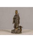 Bronze Statuette of a Chinese Ancestral Figure Standing on a Giant Fish-4. Asian & Chinese Furniture, Art, Antiques, Vintage Home Décor for sale at FEA Home