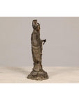 Bronze Statuette of a Scholar Standing on a Turtle, with Detailed Robe-10. Asian & Chinese Furniture, Art, Antiques, Vintage Home Décor for sale at FEA Home
