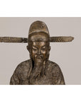 Bronze Statuette of a Scholar Standing on a Turtle, with Detailed Robe-6. Asian & Chinese Furniture, Art, Antiques, Vintage Home Décor for sale at FEA Home