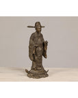 Bronze Statuette of a Scholar Standing on a Turtle, with Detailed Robe-9. Asian & Chinese Furniture, Art, Antiques, Vintage Home Décor for sale at FEA Home