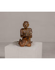 Thai 1900s Gilt and Polychrome Hand Carved Sculpture of Seated Buddhist Monk-3. Asian & Chinese Furniture, Art, Antiques, Vintage Home Décor for sale at FEA Home