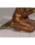 Thai 1900s Gilt and Polychrome Hand Carved Sculpture of Seated Buddhist Monk-9. Asian & Chinese Furniture, Art, Antiques, Vintage Home Décor for sale at FEA Home