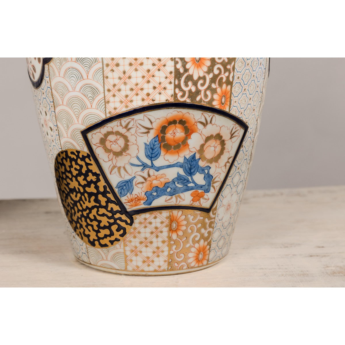 Arita Style Lidded Jars with Gold, Blue and Orange Floral Motifs-10. Asian & Chinese Furniture, Art, Antiques, Vintage Home Décor for sale at FEA Home