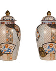 Arita Style Lidded Jars with Gold, Blue and Orange Floral Motifs-1. Asian & Chinese Furniture, Art, Antiques, Vintage Home Décor for sale at FEA Home