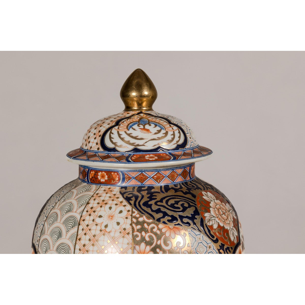 Arita Style Lidded Jars with Gold, Blue and Orange Floral Motifs-6. Asian & Chinese Furniture, Art, Antiques, Vintage Home Décor for sale at FEA Home