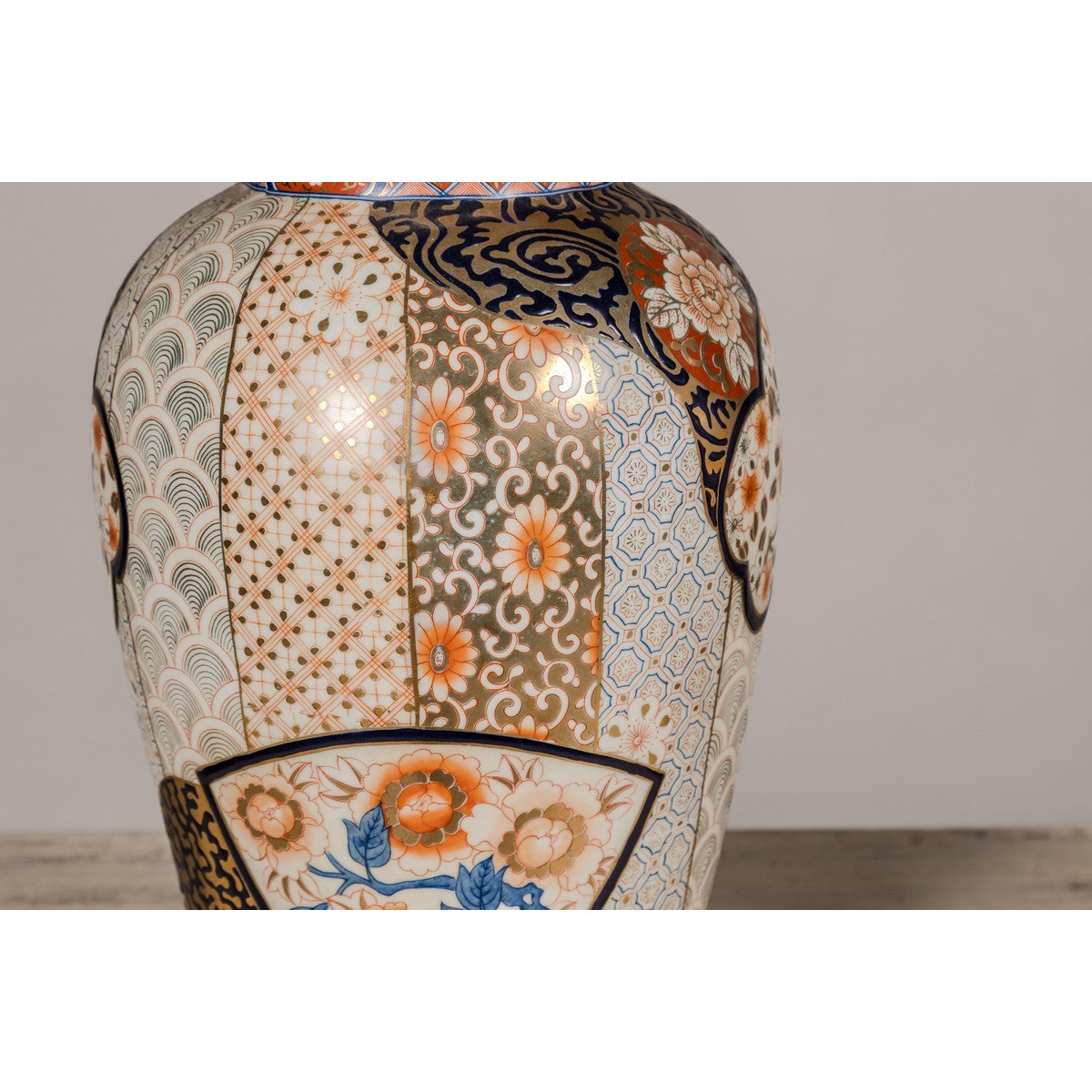 Arita Style Lidded Jars with Gold, Blue and Orange Floral Motifs-7. Asian & Chinese Furniture, Art, Antiques, Vintage Home Décor for sale at FEA Home