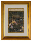 Mughal Style Watercolor on Paper Painting Depicting a King and His Harem, Framed-1. Asian & Chinese Furniture, Art, Antiques, Vintage Home Décor for sale at FEA Home