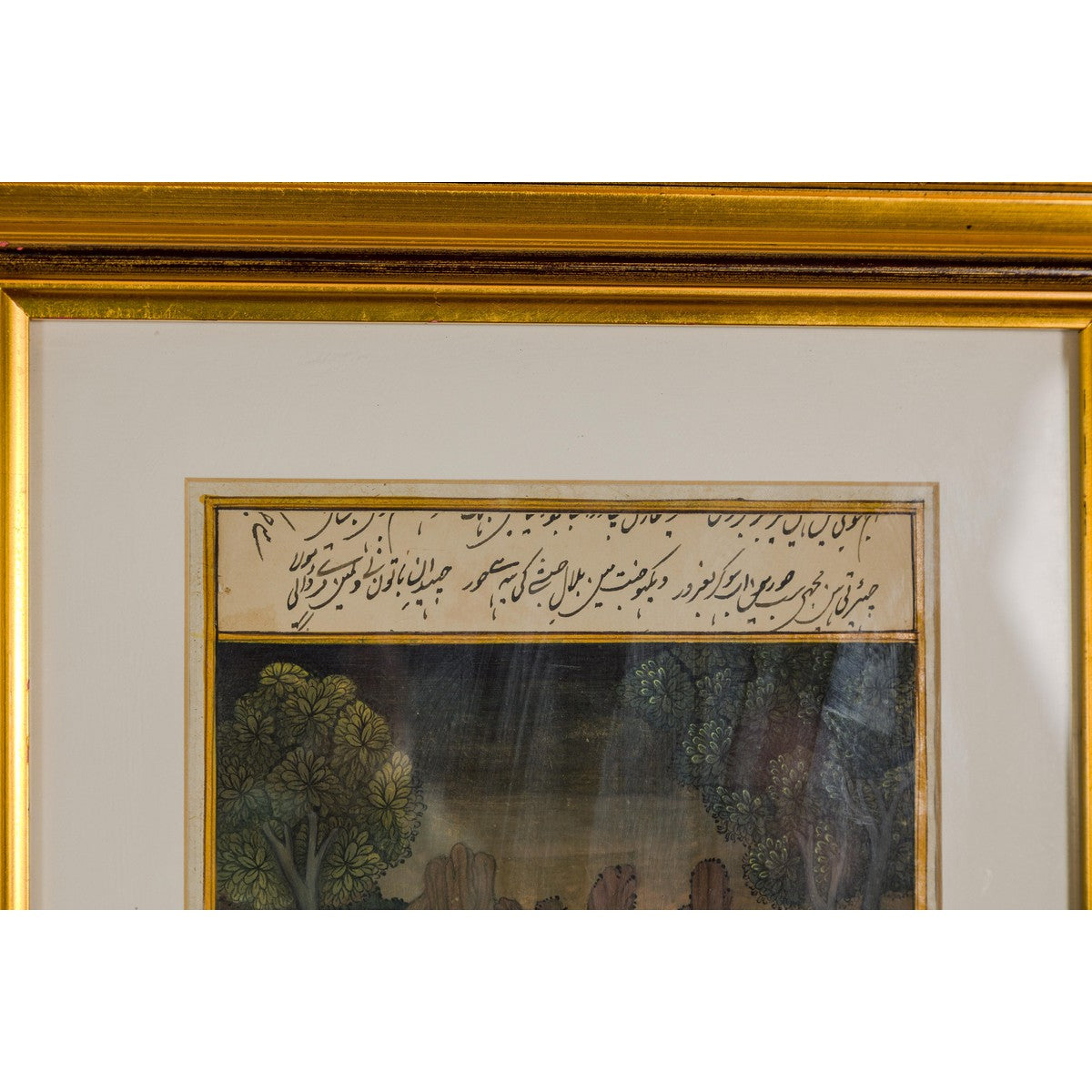 Mughal Style Watercolor on Paper Painting Depicting a King and His Harem, Framed-5. Asian & Chinese Furniture, Art, Antiques, Vintage Home Décor for sale at FEA Home