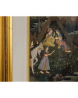Mughal Style Watercolor on Paper Painting Depicting a King and His Harem, Framed-7. Asian & Chinese Furniture, Art, Antiques, Vintage Home Décor for sale at FEA Home