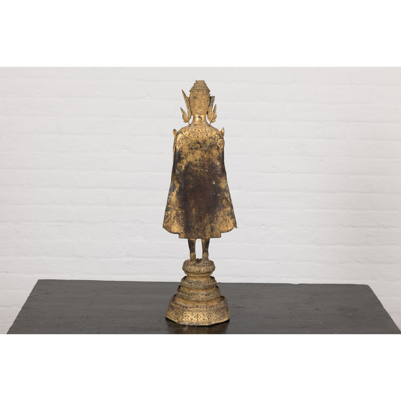 19th Century Gilded Bronze Tabletop Temple Statue-YN5534-14. Asian & Chinese Furniture, Art, Antiques, Vintage Home Décor for sale at FEA Home
