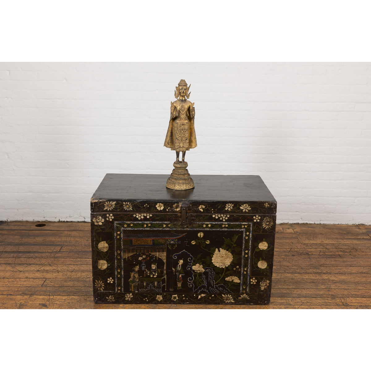 19th Century Gilded Bronze Tabletop Temple Statue-4. Asian & Chinese Furniture, Art, Antiques, Vintage Home Décor for sale at FEA Home
