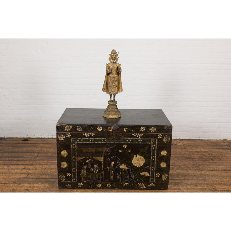 19th Century Gilded Bronze Tabletop Temple Statue-YN5534-4. Asian & Chinese Furniture, Art, Antiques, Vintage Home Décor for sale at FEA Home