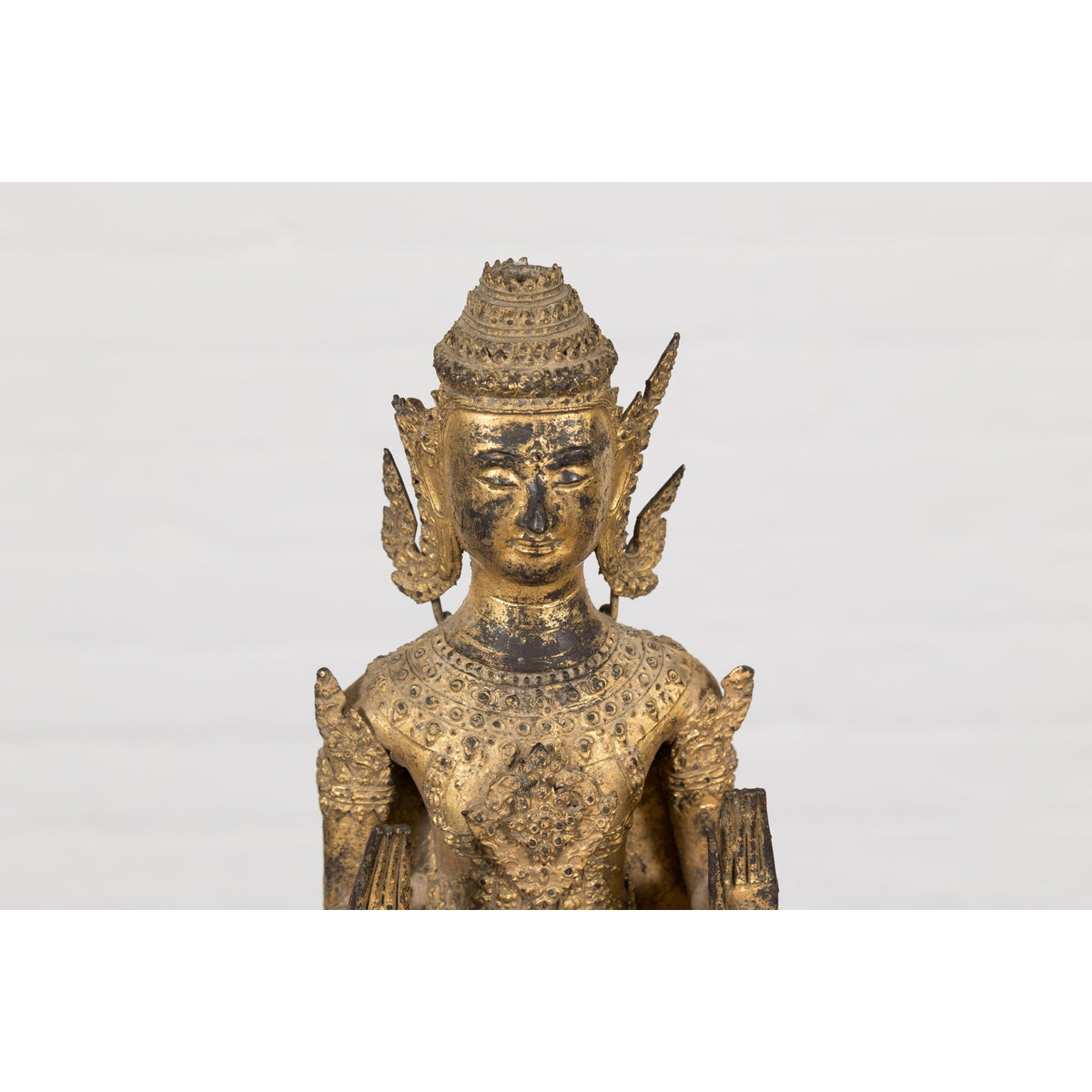 19th Century Gilded Bronze Tabletop Temple Statue-5. Asian & Chinese Furniture, Art, Antiques, Vintage Home Décor for sale at FEA Home