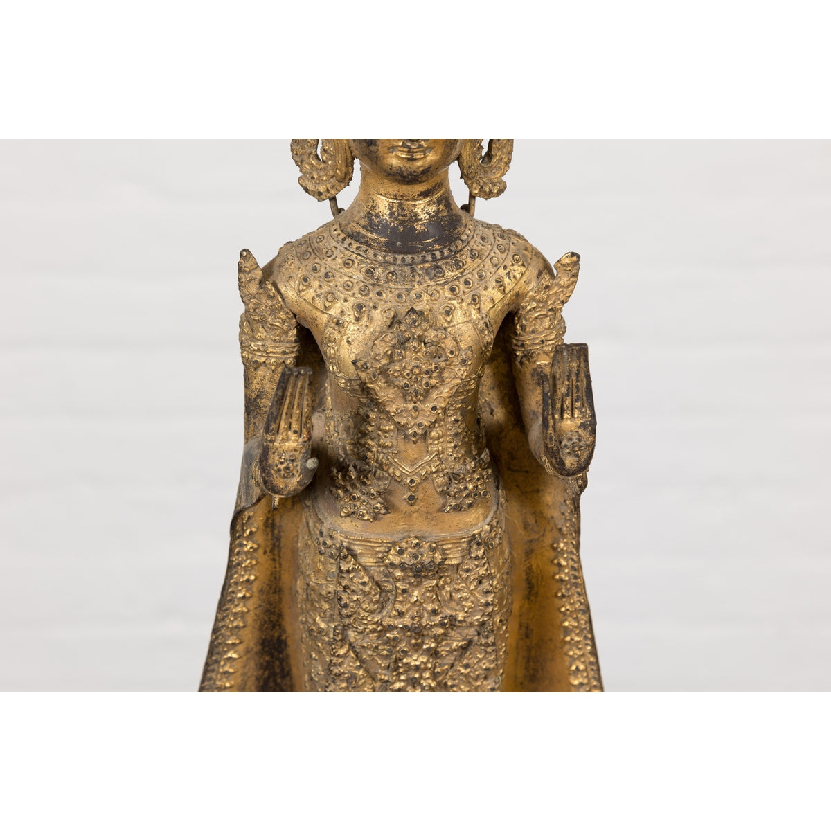 19th Century Gilded Bronze Tabletop Temple Statue-6. Asian & Chinese Furniture, Art, Antiques, Vintage Home Décor for sale at FEA Home