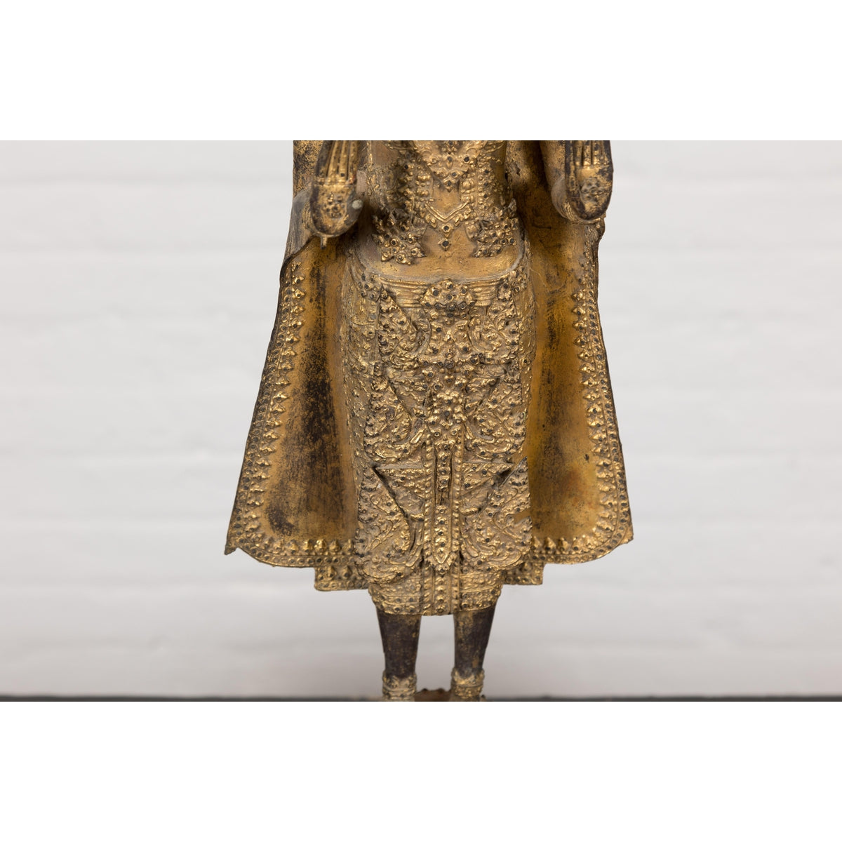 19th Century Gilded Bronze Tabletop Temple Statue-7. Asian & Chinese Furniture, Art, Antiques, Vintage Home Décor for sale at FEA Home