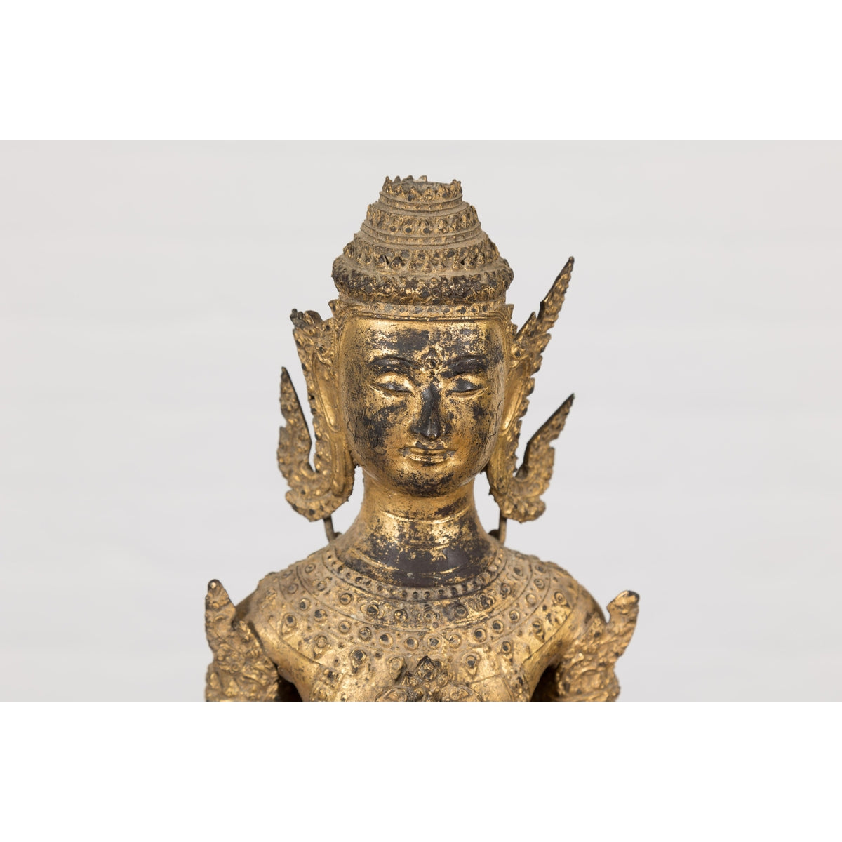 19th Century Gilded Bronze Tabletop Temple Statue-9. Asian & Chinese Furniture, Art, Antiques, Vintage Home Décor for sale at FEA Home