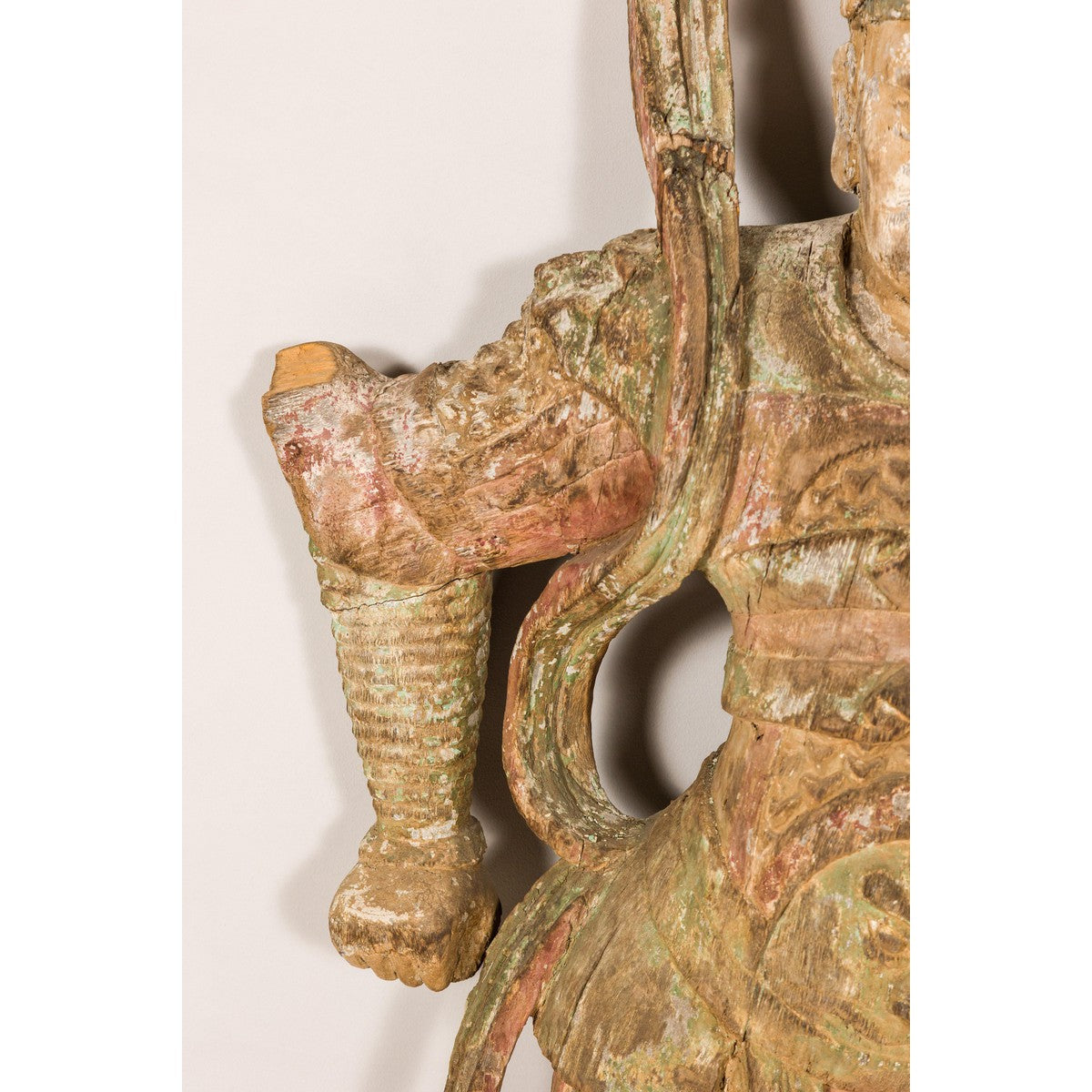 19th Century Carved Polychrome Samurai Sculpture-9. Asian & Chinese Furniture, Art, Antiques, Vintage Home Décor for sale at FEA Home