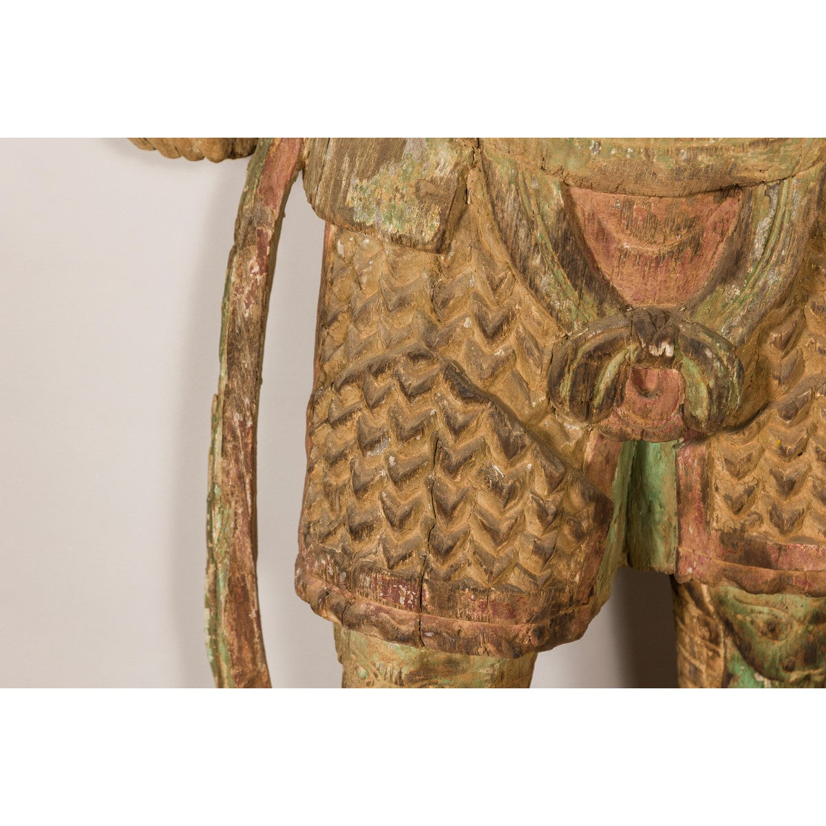 19th Century Carved Polychrome Samurai Sculpture-11. Asian & Chinese Furniture, Art, Antiques, Vintage Home Décor for sale at FEA Home