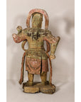 19th Century Carved Polychrome Samurai Sculpture-14. Asian & Chinese Furniture, Art, Antiques, Vintage Home Décor for sale at FEA Home