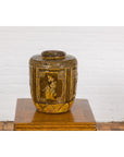 Two-Toned Brown Vase with Archaic Style Figures and Calligraphy Motifs-15. Asian & Chinese Furniture, Art, Antiques, Vintage Home Décor for sale at FEA Home