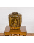 Two-Toned Brown Vase with Archaic Style Figures and Calligraphy Motifs-16. Asian & Chinese Furniture, Art, Antiques, Vintage Home Décor for sale at FEA Home