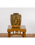 Two-Toned Brown Vase with Archaic Style Figures and Calligraphy Motifs-17. Asian & Chinese Furniture, Art, Antiques, Vintage Home Décor for sale at FEA Home
