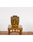 Two-Toned Brown Vase with Archaic Style Figures and Calligraphy Motifs-18. Asian & Chinese Furniture, Art, Antiques, Vintage Home Décor for sale at FEA Home
