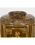 Two-Toned Brown Vase with Archaic Style Figures and Calligraphy Motifs-5. Asian & Chinese Furniture, Art, Antiques, Vintage Home Décor for sale at FEA Home