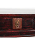 Chinese Antique Lacquered Wooden Desk with Four Drawers and Curling Scrolls-11. Asian & Chinese Furniture, Art, Antiques, Vintage Home Décor for sale at FEA Home