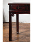 Chinese Antique Lacquered Wooden Desk with Four Drawers and Curling Scrolls-8. Asian & Chinese Furniture, Art, Antiques, Vintage Home Décor for sale at FEA Home