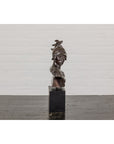 Bronze Greco Roman Style Bust of a Spartan Soldier on Black Wooden Base-11. Asian & Chinese Furniture, Art, Antiques, Vintage Home Décor for sale at FEA Home