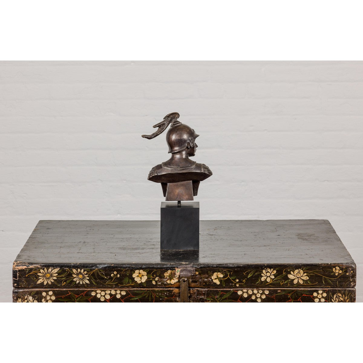 Bronze Greco Roman Style Bust of a Spartan Soldier on Black Wooden Base-12. Asian & Chinese Furniture, Art, Antiques, Vintage Home Décor for sale at FEA Home