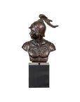 Bronze Greco Roman Style Bust of a Spartan Soldier on Black Wooden Base-16. Asian & Chinese Furniture, Art, Antiques, Vintage Home Décor for sale at FEA Home