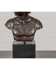 Bronze Greco Roman Style Bust of a Spartan Soldier on Black Wooden Base-6. Asian & Chinese Furniture, Art, Antiques, Vintage Home Décor for sale at FEA Home