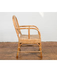 Vintage Burmese Country Style Hand-Woven Rattan Armchair with Rounded Back-10. Asian & Chinese Furniture, Art, Antiques, Vintage Home Décor for sale at FEA Home