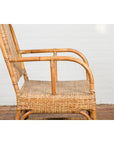 Vintage Burmese Country Style Hand-Woven Rattan Armchair with Rounded Back-11. Asian & Chinese Furniture, Art, Antiques, Vintage Home Décor for sale at FEA Home