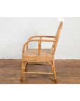 Vintage Burmese Country Style Hand-Woven Rattan Armchair with Rounded Back-14. Asian & Chinese Furniture, Art, Antiques, Vintage Home Décor for sale at FEA Home