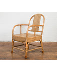 Vintage Burmese Country Style Hand-Woven Rattan Armchair with Rounded Back-15. Asian & Chinese Furniture, Art, Antiques, Vintage Home Décor for sale at FEA Home