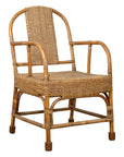 Vintage Burmese Country Style Hand-Woven Rattan Armchair with Rounded Back-1. Asian & Chinese Furniture, Art, Antiques, Vintage Home Décor for sale at FEA Home