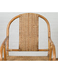 Vintage Burmese Country Style Hand-Woven Rattan Armchair with Rounded Back-3. Asian & Chinese Furniture, Art, Antiques, Vintage Home Décor for sale at FEA Home